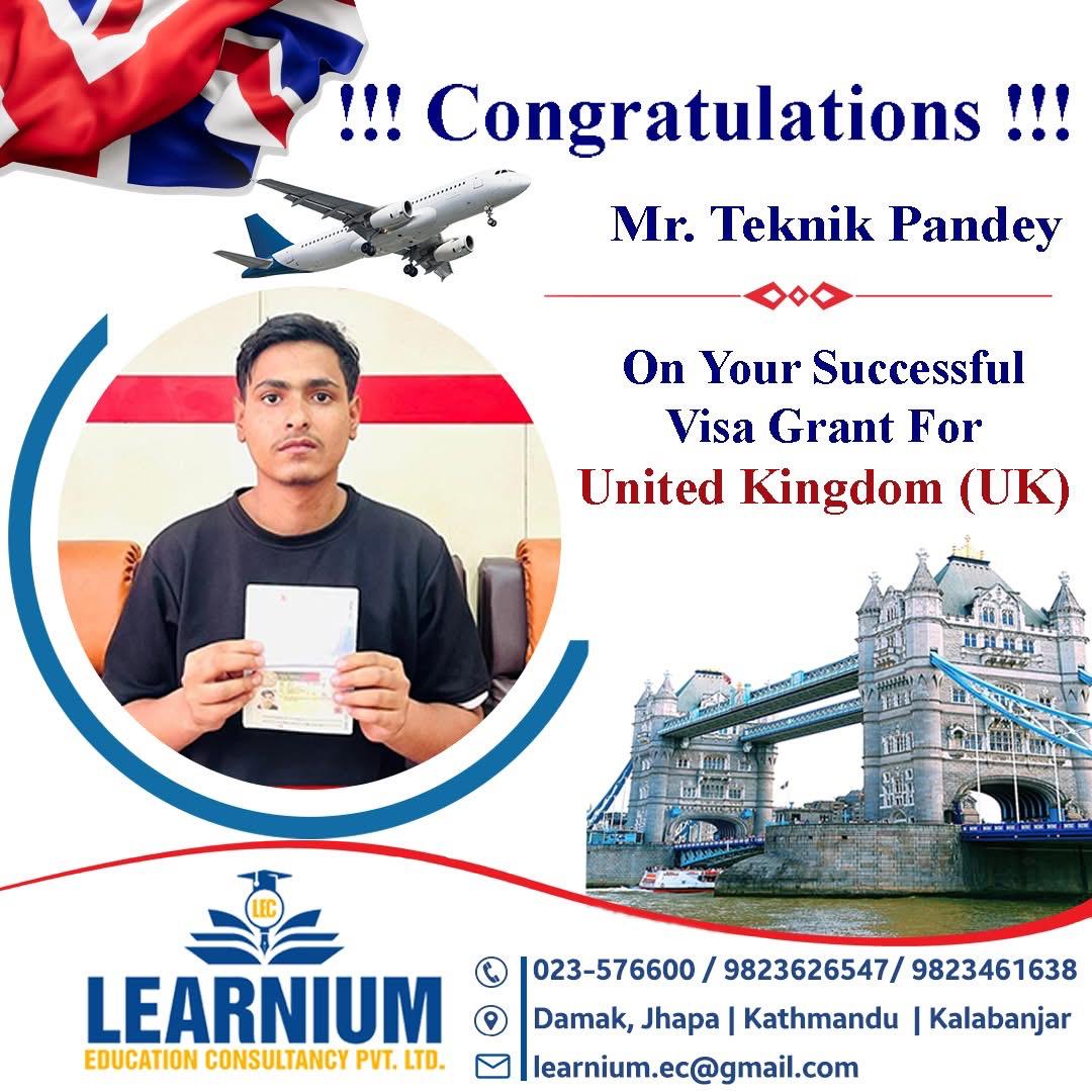 Mr. Teknik Pandey - UK Visa Grant